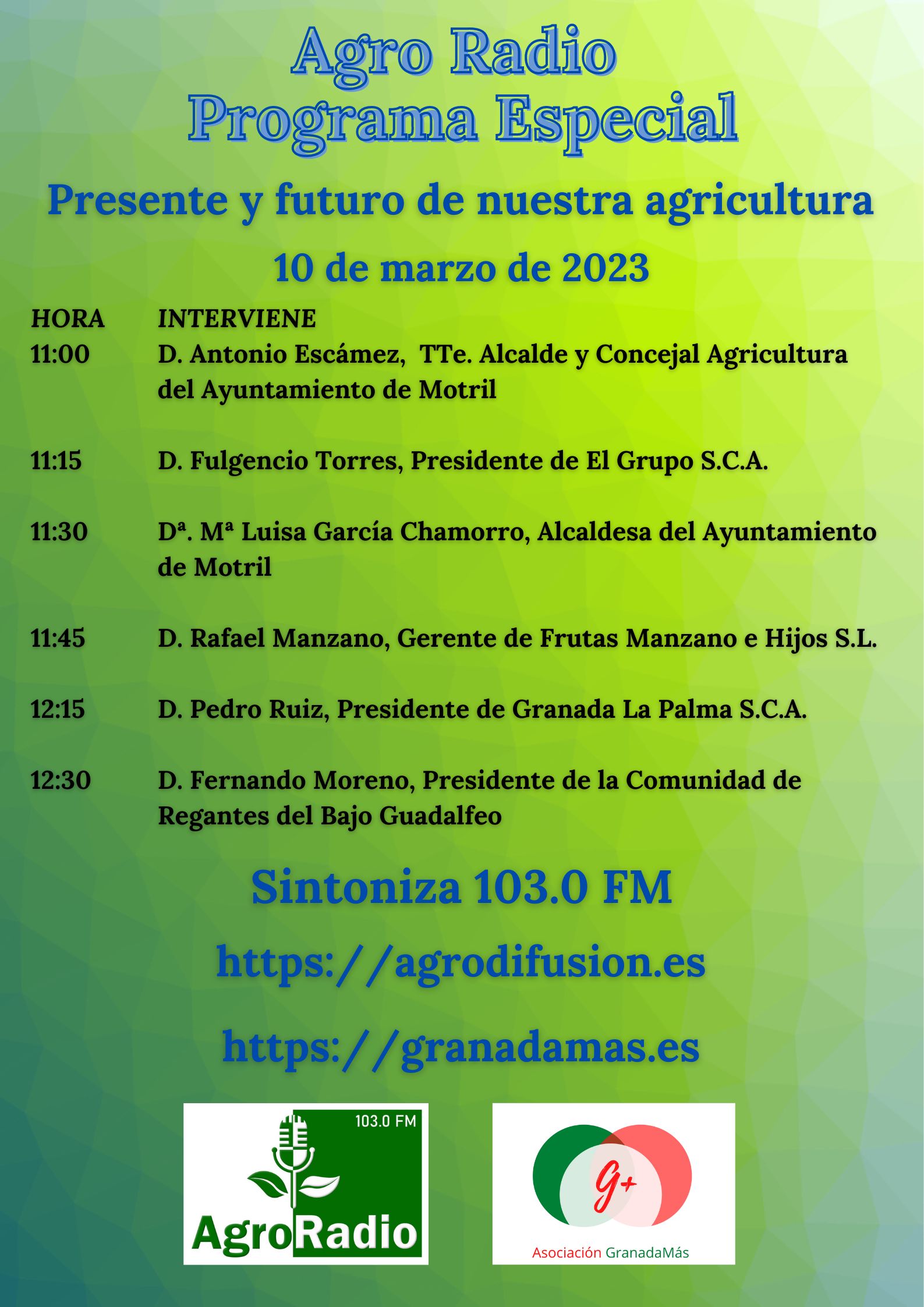 Programa especial de radio, el presente y futuro de nuestra agricultura